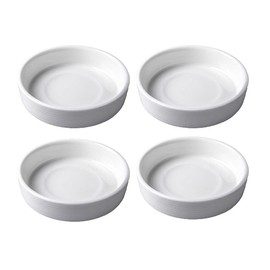 Mozacona 4pcs White Ceramic Seasoning Dishes Appetizer Plates,3 Inches