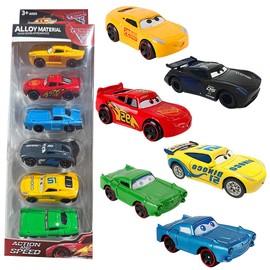 KUWUNG Toy Car Set, 6 Pack Cars Toys for Children, Lightning Toy Car, Mini Car Toy Set with 6 Different Cars Car, Birthday Christmas Gifts for Boys Girls Children