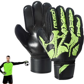 JOYFONE Guantes de Portero, Guantes de Fútbol para Entrenamiento de Agarre Fuerte con Correas Ajustable, 2Pzs Guantes Portero Textura 3D Látex Antideslizante Transpirable para Hombres Jóvenes Adultos