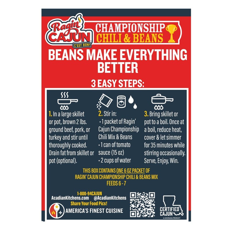 Ragin' Cajun Championship Chili With Beans MIx (Pack of 1)
