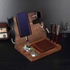 Wooden Phone Docking Station for Men - Engraved Nightstand Organizer,