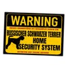 Russian Black Terrier Warning Security System Door Sign