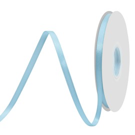 BVIEAKD Lt Blue Satin Ribbon - 1/4" x 50 Yards Double Faced Solid Color Ribbon for Crafts Weddings Bow Making & More