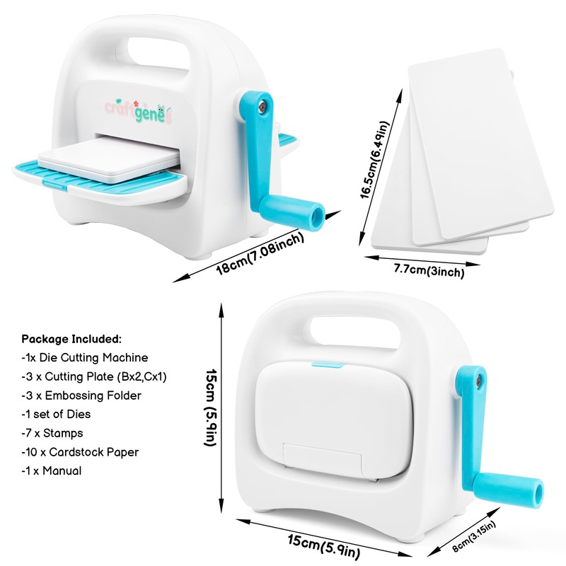 CraftGenes Mini Die Cutting and Embossing Machine with Starter Kit,