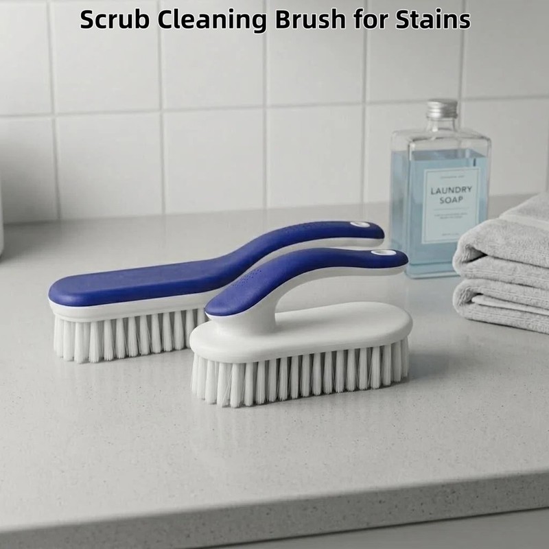 Cleaning Scrub Brushes Set, Ergonomic Long & Short Handle Cleaning