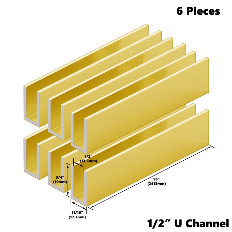 Top Hardware Aluminum Fixed Panel Shower Door U Channel for