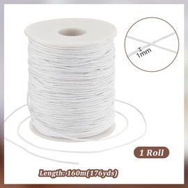 PH PandaHall Waxed Cord, Waxed Cotton Threads Wax Cord Wax Beading String Twine for DIY Bracelet Necklaces Dreamcatcher Jewellery Making Sewing Macrame Sewing Project (White, 1mm)