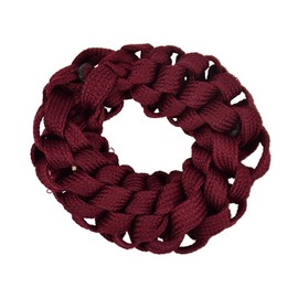 Shoelace Hair Scrunchies Elastic Hair Ties - Set of 2 - Burgundy