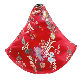 muge racing Car Gear Shift Boot Lever Knob Cover, Traditional-Chinese Style Durable Canvas Shift Knob Collars for Universal Car(Red Flower)