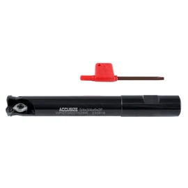 Accusize Industrial Tools High Feed End Mill, 3/4" Cutting, 3/4" Shank, 2 Fl, Carbide Trigon WPGT050315ZSR TiAlN Coated Inserts, 0028-0034