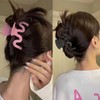 Cybche Large Hair Clips Pink Acrylic Wavy Claw Clips Matte