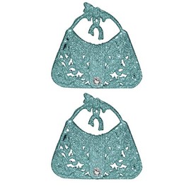 Pack Of 2 Ice Blue Glitter Handbag Christmas Decorations - Glitter Baubles - Girly Decorations