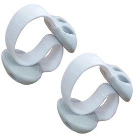 NewFerU Desk Cable Drop Clips Non-Adhesive, Table Cord Stay Holder Weighted, Small Wire Management Clamp Removable, Silicone Tidy Organizer Keeper for Phone Computer Chargers (2 White)