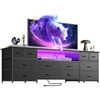 Huuger 63 Inch Dresser TV Stand with LED Lights, Power