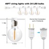 SUNTHIN White Outdoor String Lights, 48FT White Patio Lights with