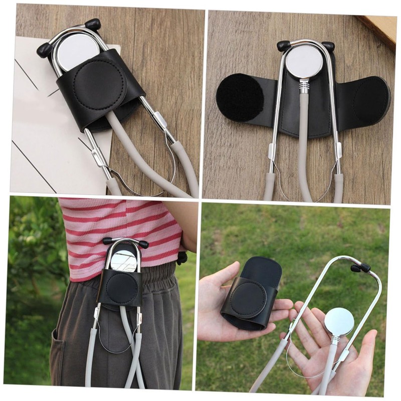 BIUDECO 2pcs Leather Stethoscope Holder for Nurses Portable Stethoscope Protector