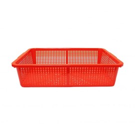 TrueCraftware- 21-3/4" X 17" Square Colander Strainer Basket Red Color- Strainer Basket Wash Vegetables Fruits Drain Cooked Pasta Food Strainer Drainer Kitchen Essentials