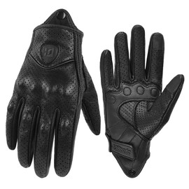 MOTOCENTRIC Goat Leather Motorcycle Gloves, Retro Men's Motorcycle Protection Gloves, CE Certified, Full Finger, Moped Gloves, for Motorcycling, Cycling, Biking, MTB