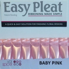 Easy Pleat Ribbon 10 Metre Length Pre Pleated for Funeral Tributes & Oasis Shapes (Baby Pink)