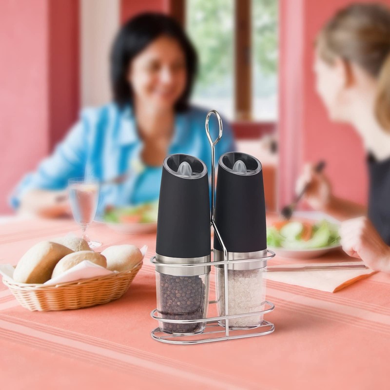 Gravity Electric Pepper and Salt Grinder Set, Battery Operated Pepper