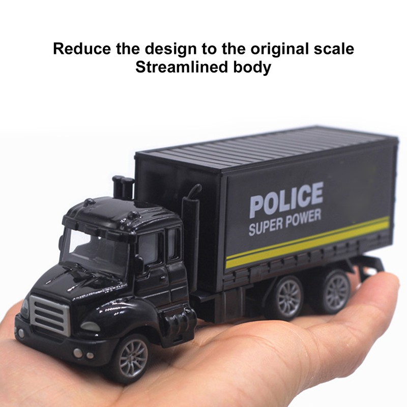 3pcs 1:50 Truck Model Toy Set Pull Back Recovery Tanker