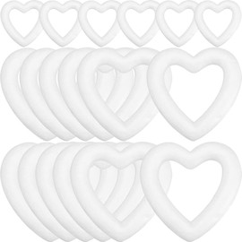 BESTOYARD Styrofoam Wreath Heart Shape Foam Wreath Garland DIY Christmas Styrofoam Craft Foam Wreath Wreath Wreath Accessory Wedding Reception Set of 18 (6.5cm + 11cm + 13.5 cm)