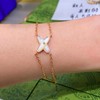Hand Chain Bracelet, Rose Gold Bracelets For Women Mother-Of-Pearl X