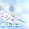 FREEWOLF Gaming Mouse, A2 Transparent RGB White, 2.4G/BT Connection, Wireless