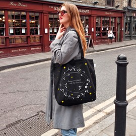 EcoRight Canvas Tote Bag with Zipper for Shopping, Work & College, Beach Bag, Travel Tote Bags for Women