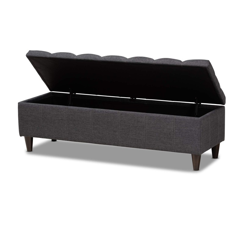 Baxton Studio Ottomans, One Size, Charcoal