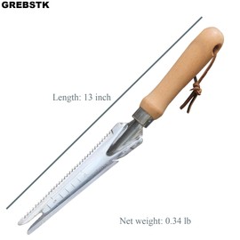 GREBSTK Garden Manual Weeding Tools Stainless Steel Beech Handle Shovel for Weeding, Cultivating, Transplanting, Digging