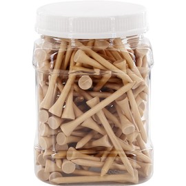 GOLTERS Natural Wood Golf Tees Bulk 2-3/4 Inch Wooden Tee Reduce Side Spin and Friction Durable Golf Tees for Golf Daily Practice 120 Count/160 Count