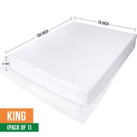Utopia Home King Size Mattress Bag for Moving, 4 Mil Heavy Duty Plastic Storage Bag, Mattress Encasement Cover Fits Mattresses up to 14 Inches
