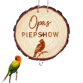 Gift for Grandpa, Bird Feeder Wild Birds, Wooden Garden Decoration, Hanging Fat Ball Holder, Grandpa's Beep Show for Hanging for Garden Balcony (Double-Sided Pattern)