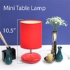 Simple Designs Ceramic Small Stone Table Lamp in Red with