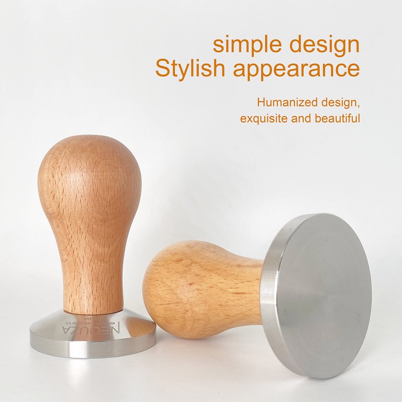 NEOUZA Barista Espresso Maker 53 mm with Wooden Handle and