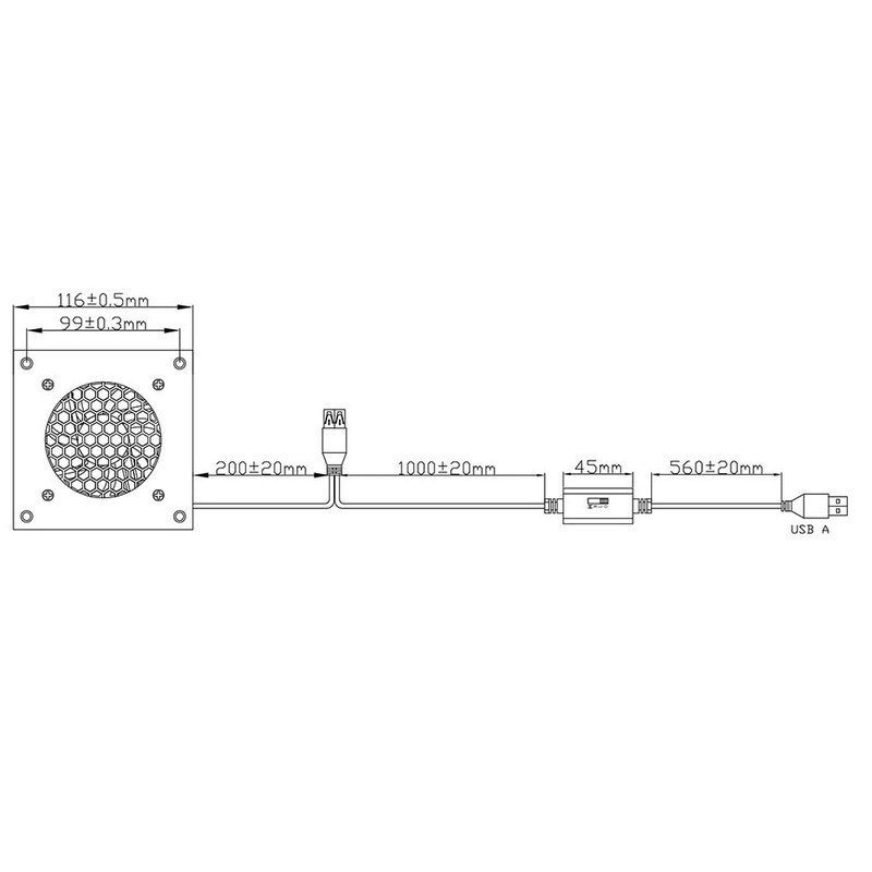 euroharry USB Fan, 80 mm Fan, with 3-Speed Adjustable 5