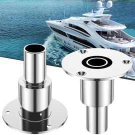 Straight Thru Hull Exhaust Skin Fitting Kit 24mm Stainless Steel Diesel Heater Exhaust Pipe Thru Wall Tube Pipe Socket Hardware with 3 Screws for Diesel Parking heaters