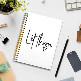RUNMESS Let Them Inspirational Notebook Journal, Motivational Mental Health Journals for Women Men, Self Love Gifts, Positivity Gifts, Hardcover Spiral Notebook 5.5x8.3 Inch