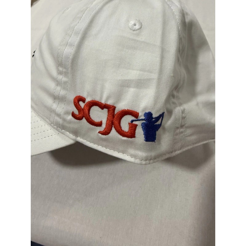 Titleist Logo Bear SCJG Logo White Strap Back Unisex Hat/Cap