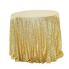 CIYODO Golden Sequin Table Cover Round Shiny Tablecloth for Weddings