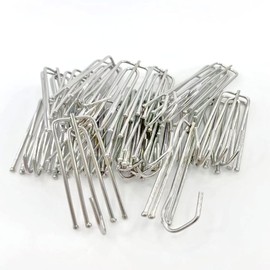 Olgamo Stainless Steel Curtain Pleat Hooks Drapery Hook and Pin for Pleated Drapes 4 Prongs Pinch Pleat Hook Clips Traverse Pleater 4 End Curtain Hangers for Window Door (30Pcs Stainless Hooks)