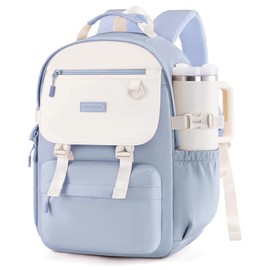 LOVEVOOK Backpack with Large Tumbler Holder Pockets,15.6 inch Laptop Daypack, Waterproof Travel Bag for Women