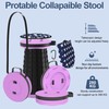 Upgraded Telescoping Stool Collapsible Stool with Seat Cushion & Bag,