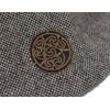 Brown Tweed Flat Cap Celtic Circle Emblem Medium