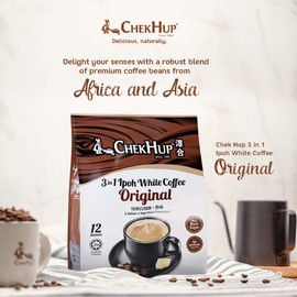 Malaysia Chek Hup 3 In 1 Ipoh White Coffee- Original (12 sachets x 40g) (1)