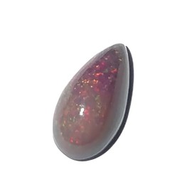 LKBEADS 1 pcs. of 11 x 5 x 4 mm natural black ethiopian opal pear shape cabochon cut loose gemstone for jewellery making. | OGS_311, Gemstone, Other Gemstones