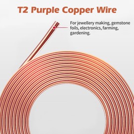 Pure Copper Wire, Diameter 0.5/0.8/1/1.5/2/2.5/3 mm, Bare T2 Copper Wire, 500 g Copper Coil for Gardening, Pure Copper Cable for Electrical Engineering and DIY Crafts (1 mm - 71 m)