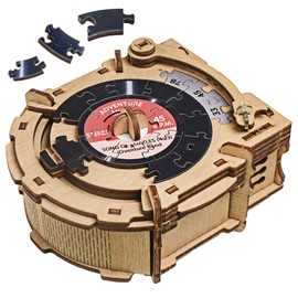 iDventure Cluepuzzle Record Player - Puzzle Box with Jigsaw Puzzle - Escape Room Game - Gift Box - Treasure Chest - 3D Wooden Puzzle - Sequential Puzzles Puzzle Box Adults - Money Gift - Gift