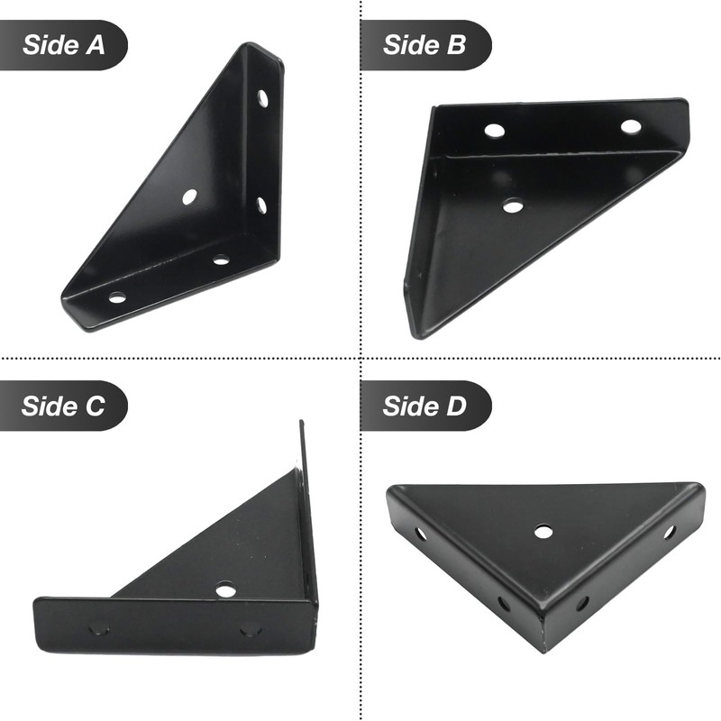 Zreneyfex 6Pcs Corner Brackets with Bolts,Cold Rolled Steel Bracket Connection